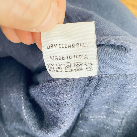 What Goes Around Comes Around VINTAGE Vest XL Blue Wool Blend Pinstripe Classic - Picture 7 of 7